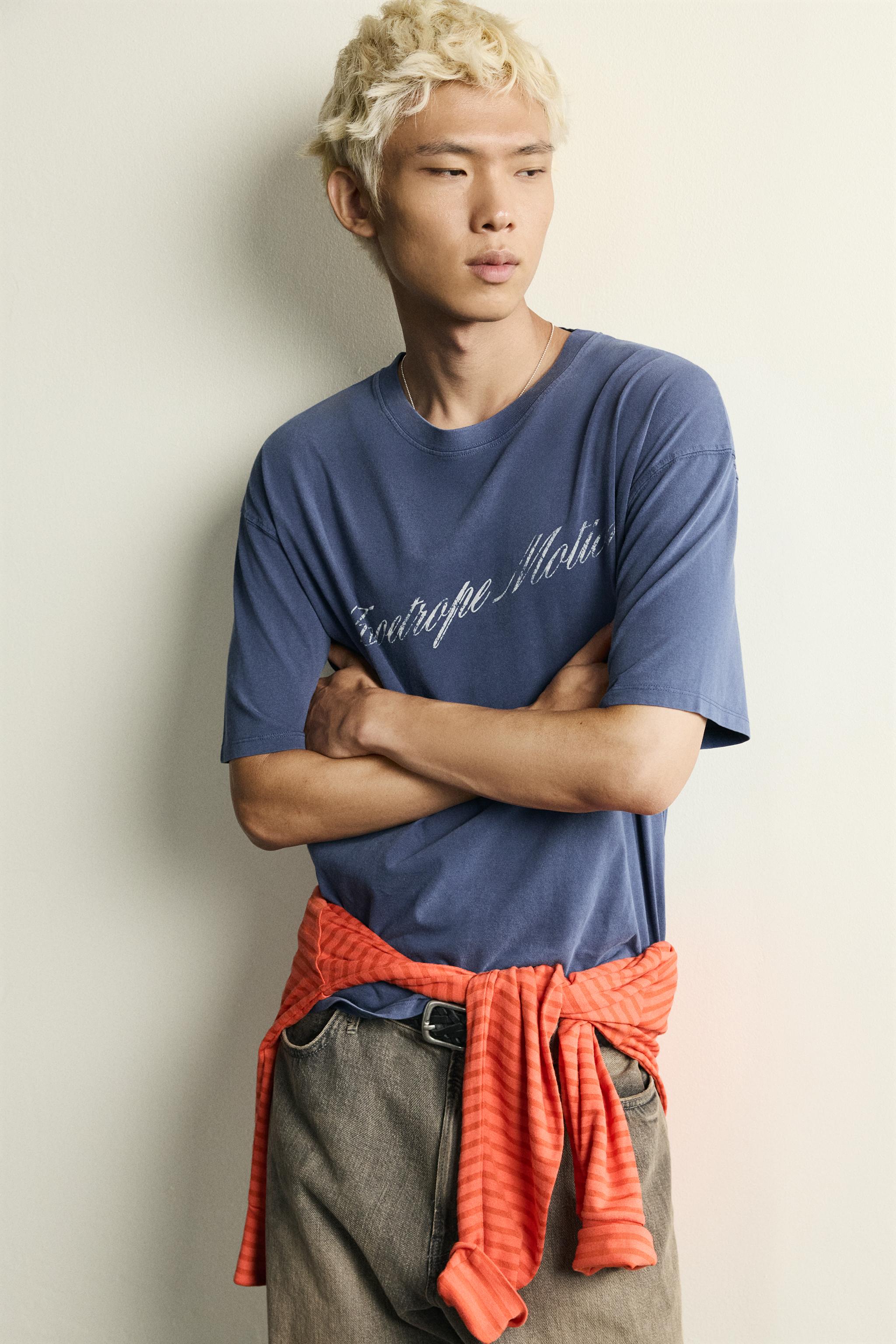 WASHED PRINT BOXY FIT T-SHIRT